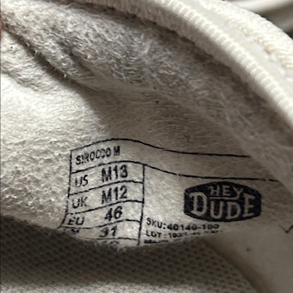 HEYDUDE MENS SIROCCO SLIP ON CASUAL SHUE WHITE SZ 13 - Picture 10 of 11